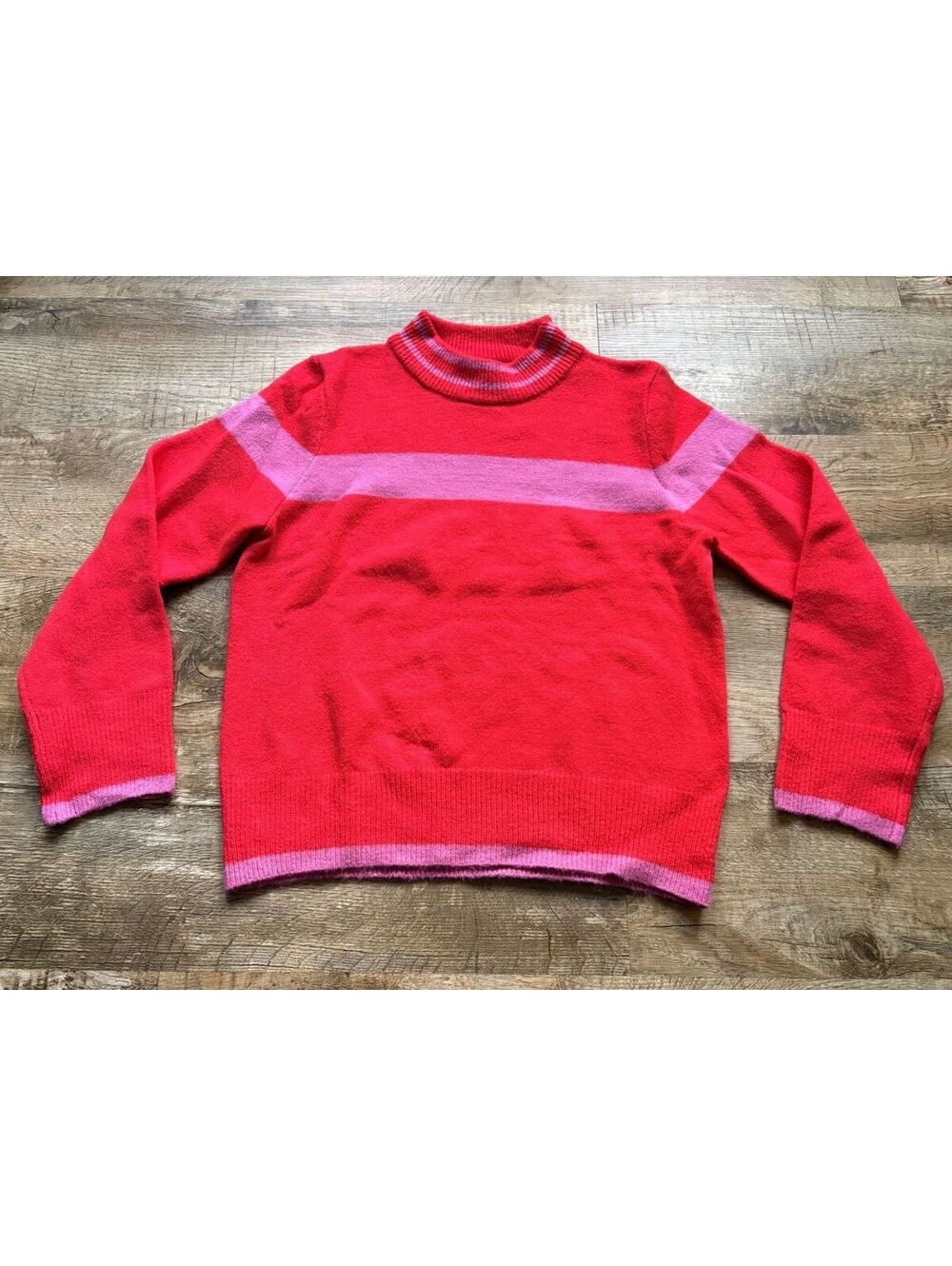 THML Red and Pink Colorblock Sweater Size Large